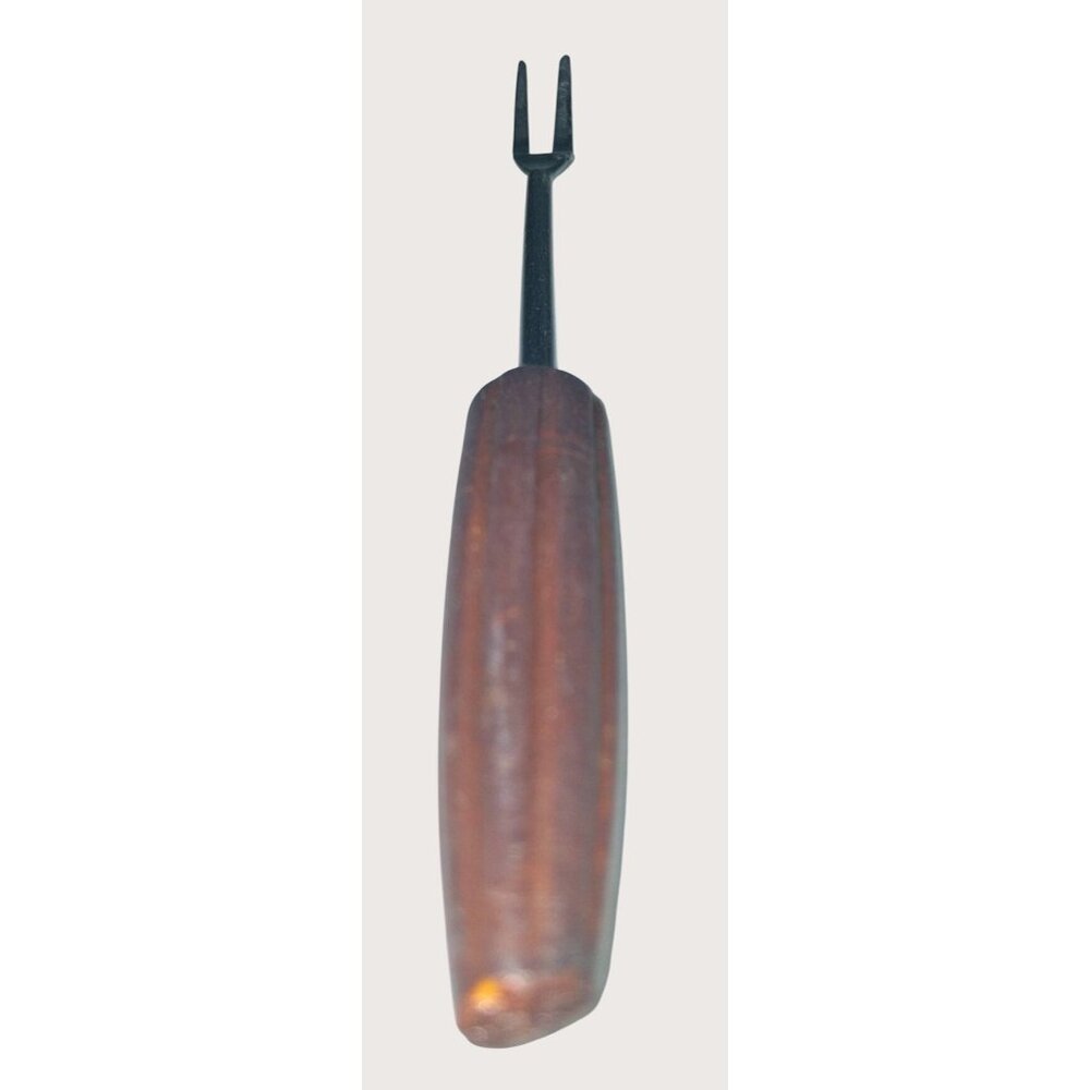 Androck Stainless Steel Two-Prong Fork With Wooden Handle